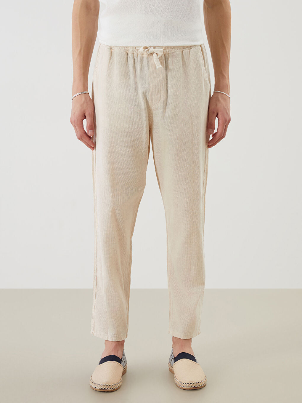 XSIDE Pantalone za Muškarce Opuštenog Kroja Izgled Lana -S5PR77Z8-FT0
