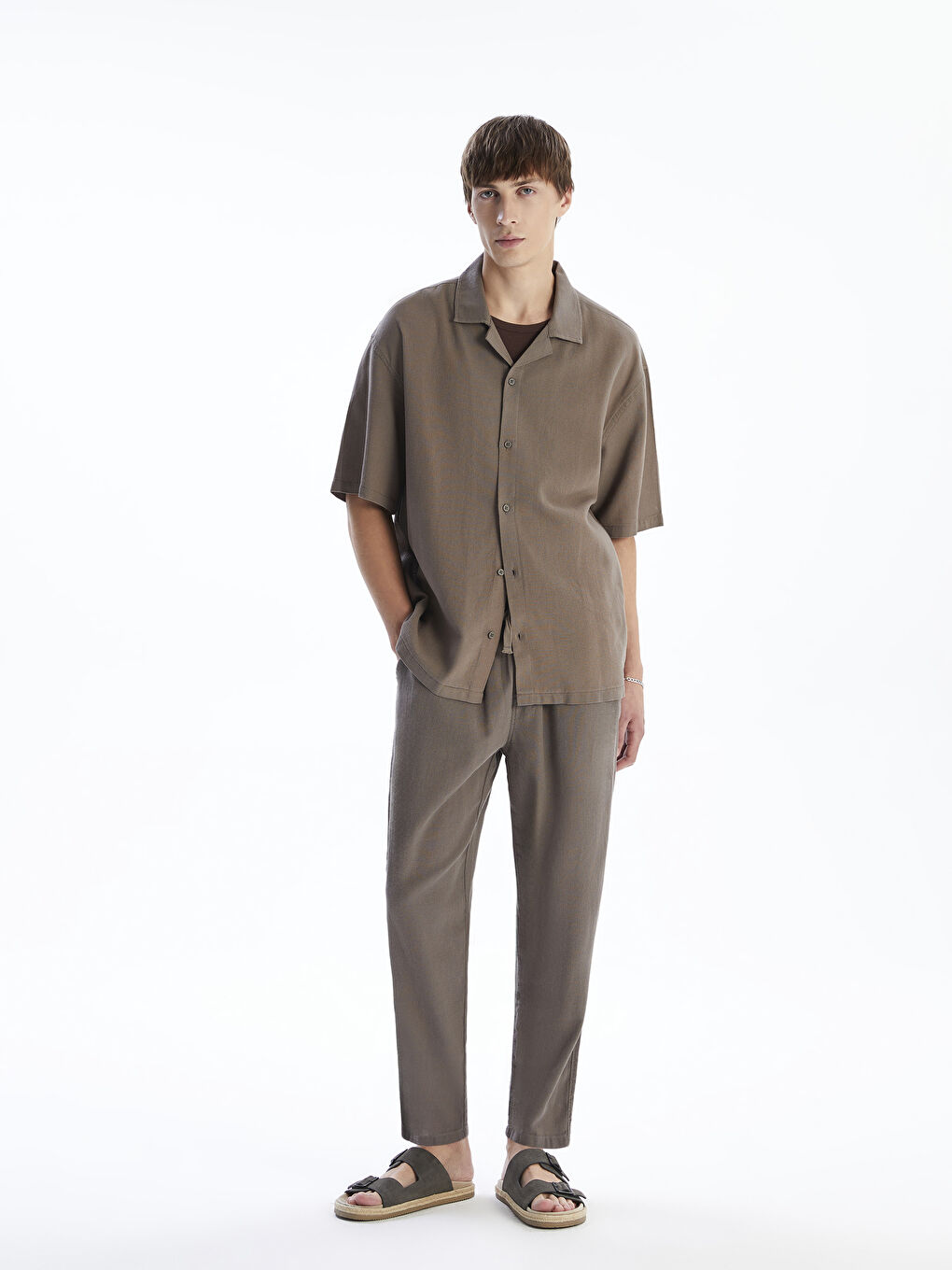 XSIDE Pantalone za Muškarce Opuštenog Kroja Izgled Lana -S5PR77Z8-ZTJ