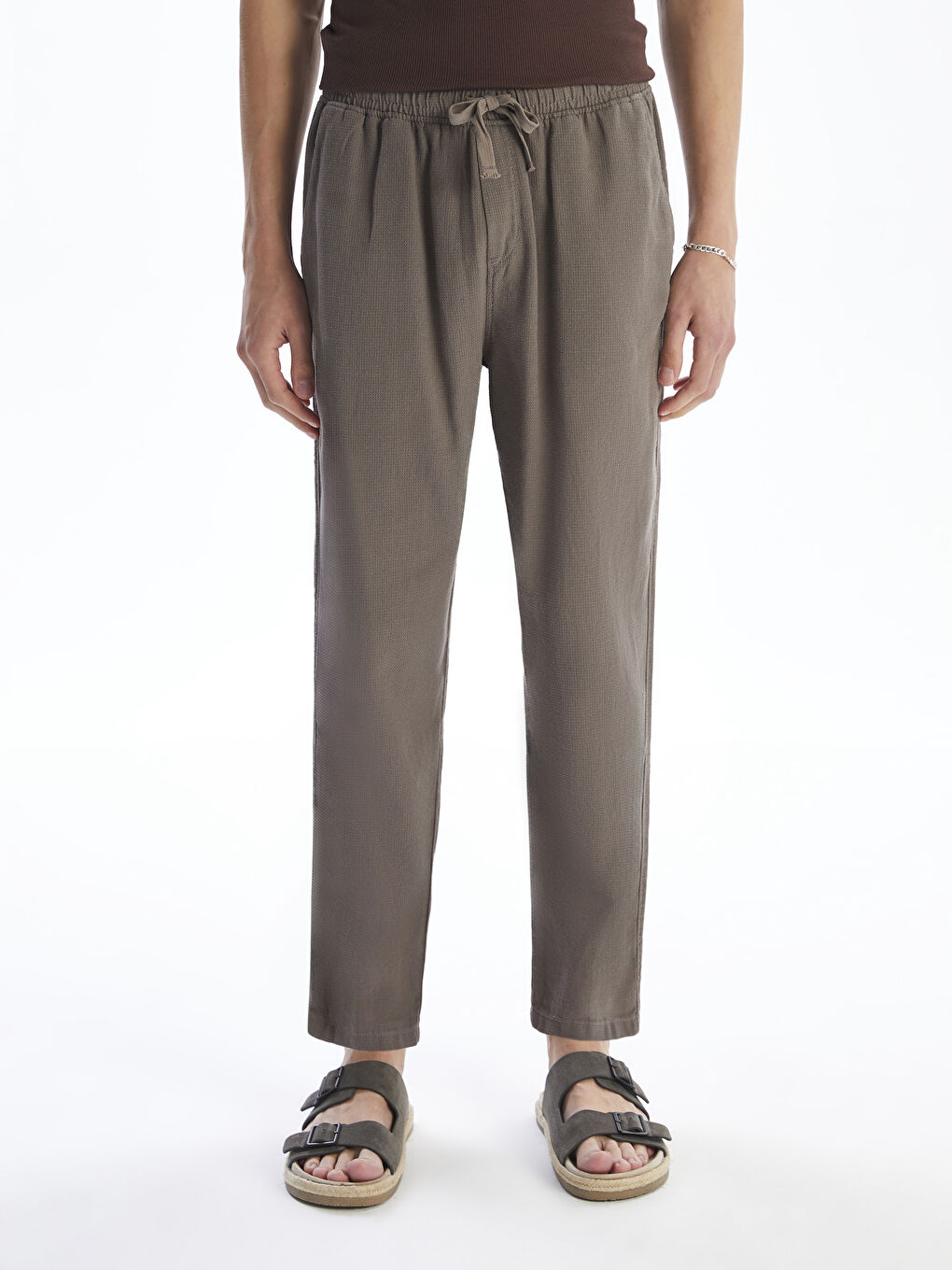 XSIDE Pantalone za Muškarce Opuštenog Kroja Izgled Lana -S5PR77Z8-ZTJ