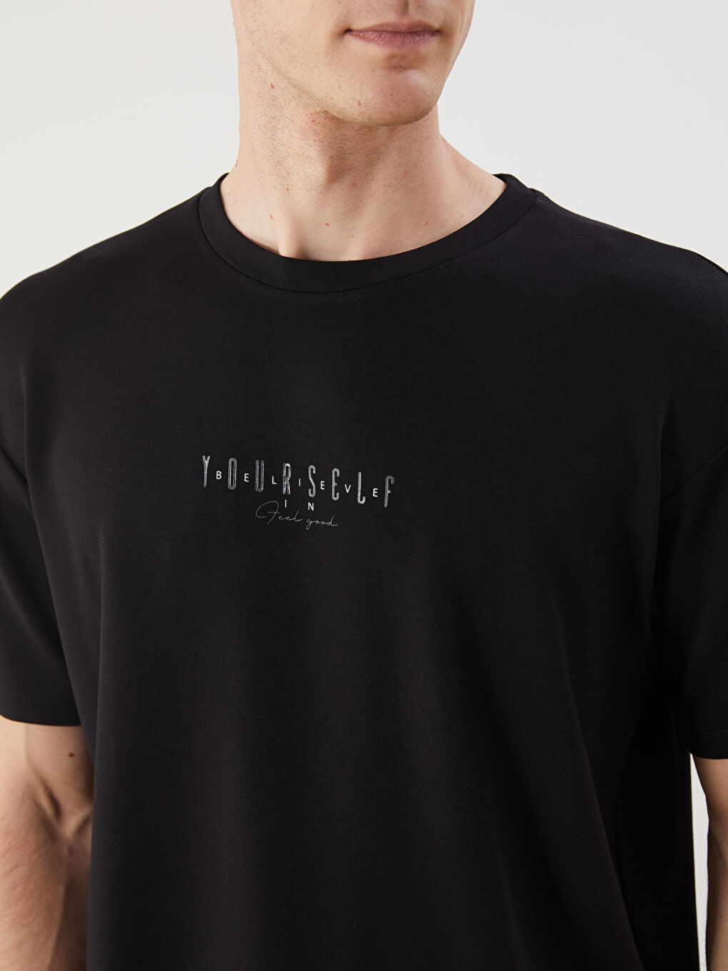 LCW Vision Crew Neck Printed Jersey Men's T-Shirt -S5PR98Z8-CVL
