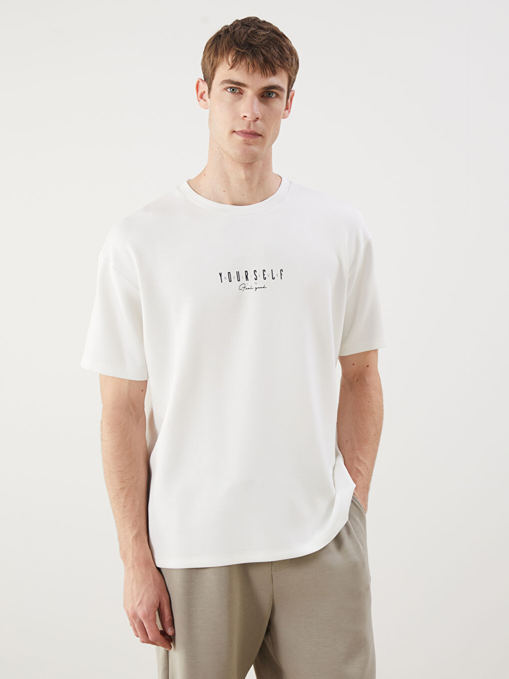 LCW Vision Crew Neck Printed Jersey Men's T-Shirt -S5PR98Z8-R9J
