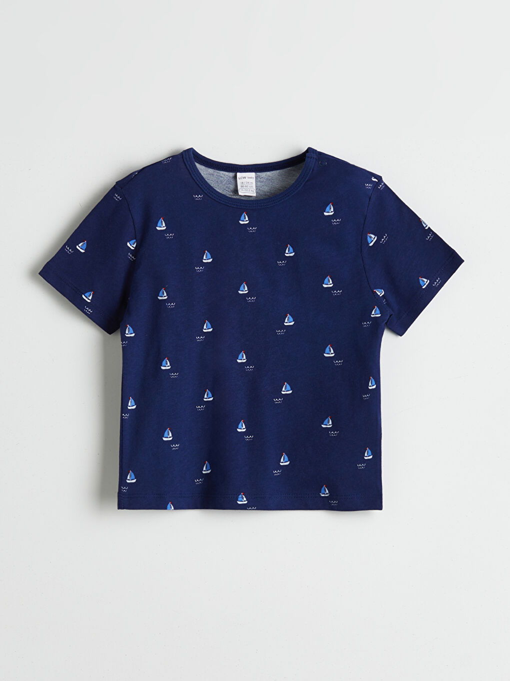 Lacivert Baskılı Erkek Bebek Tişört ve Şort 2'li-1