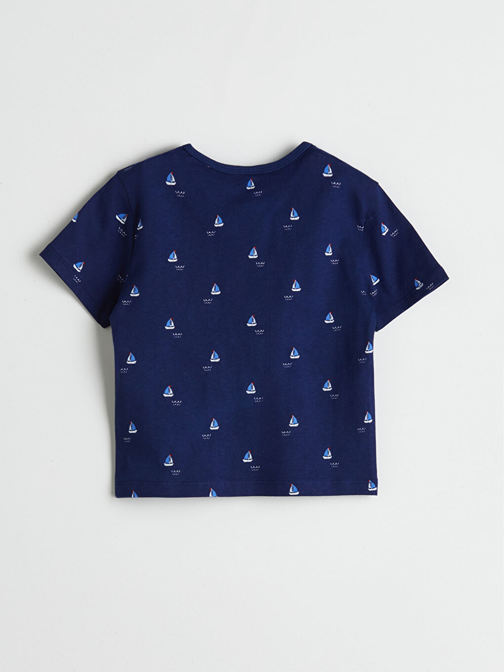 Lacivert Baskılı Erkek Bebek Tişört ve Şort 2'li-2