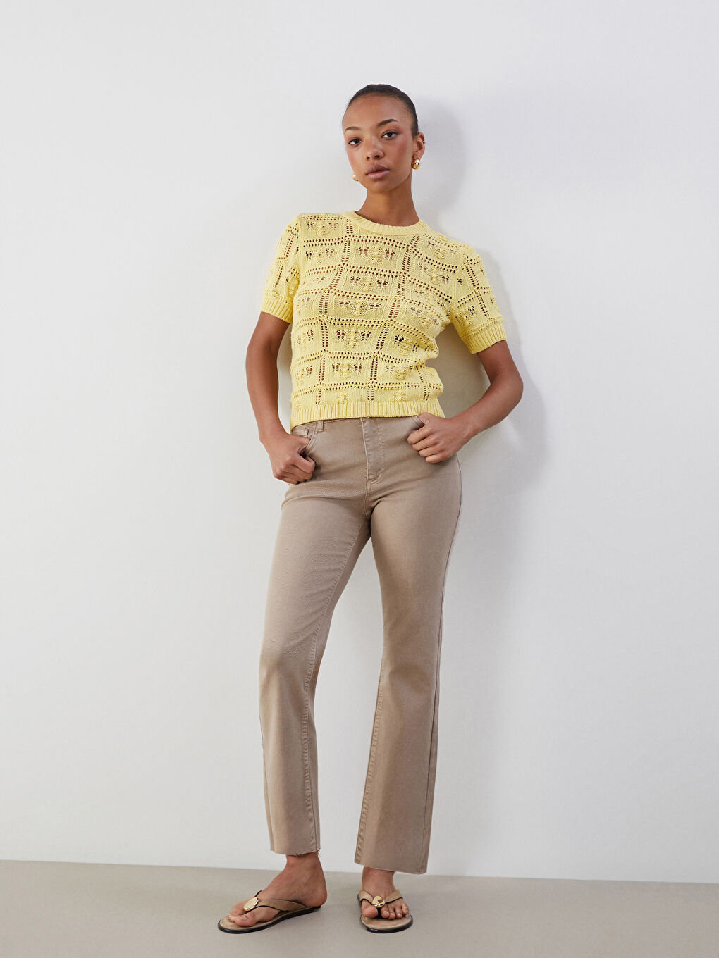 LCW Jeans Cropped Flare Women's Jeans -S5PS10Z8-GD4