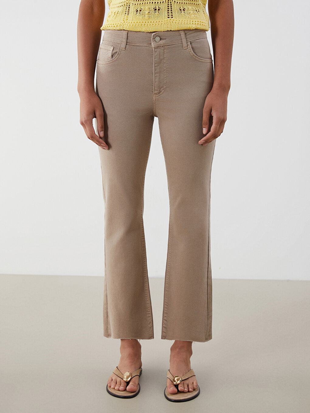 LCW Jeans Cropped Flare Women's Jeans -S5PS10Z8-GD4