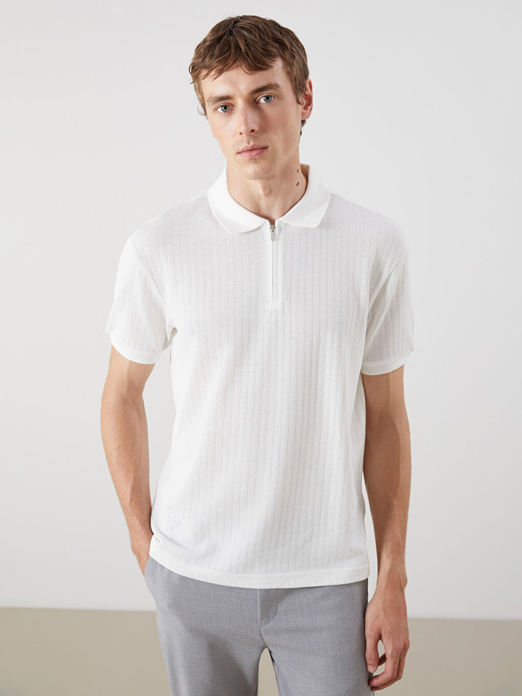 LCW Vision Men's Polo Neck T-Shirt -S5PS36Z8-R9J