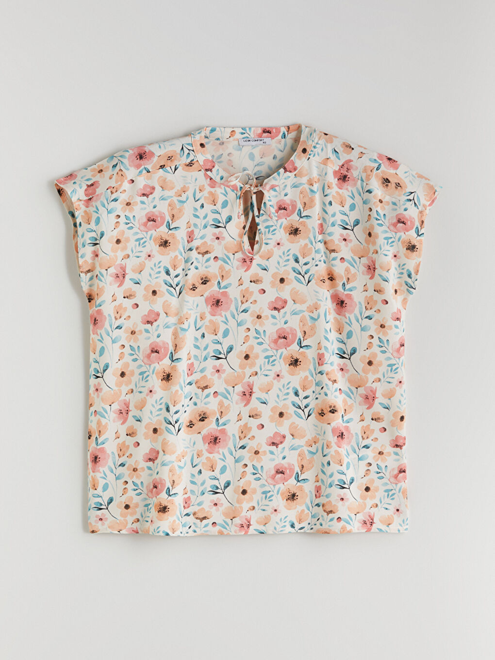 LCW Comfort Tie Neck Floral Blouse -S5PS55Z8-LRA