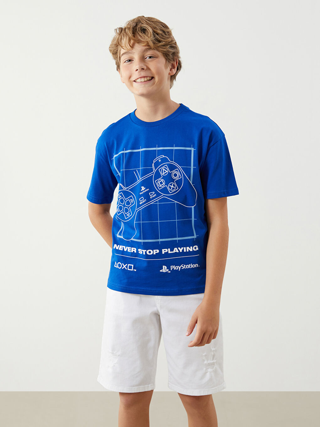 LCW Kids Crew Neck PlayStation Printed Boys' T-Shirt -S5PS76Z4-HSJ