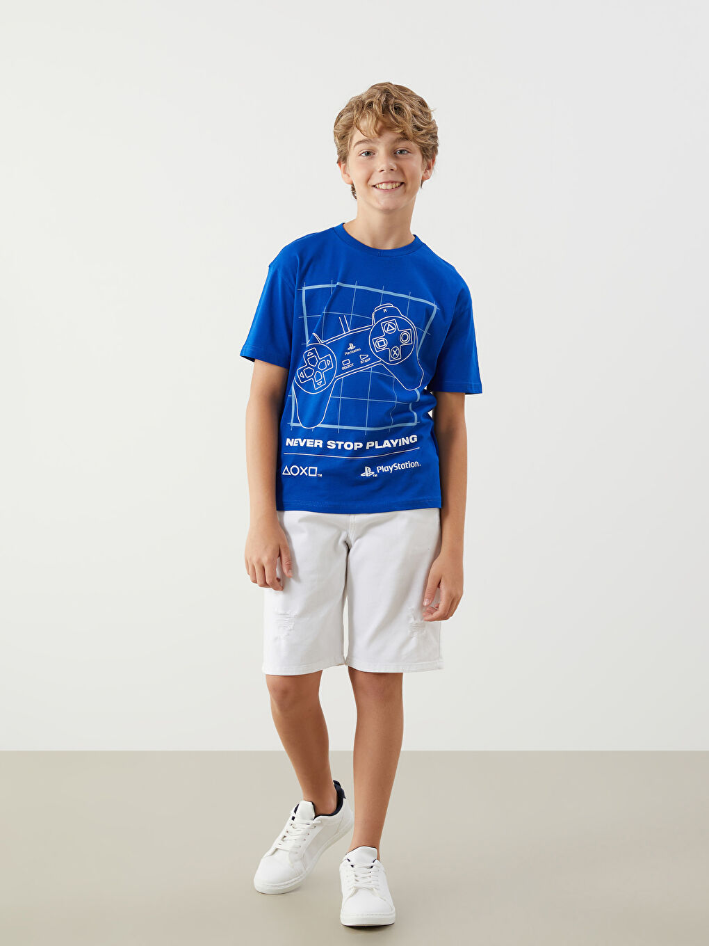 LCW Kids Crew Neck PlayStation Printed Boys' T-Shirt -S5PS76Z4-HSJ