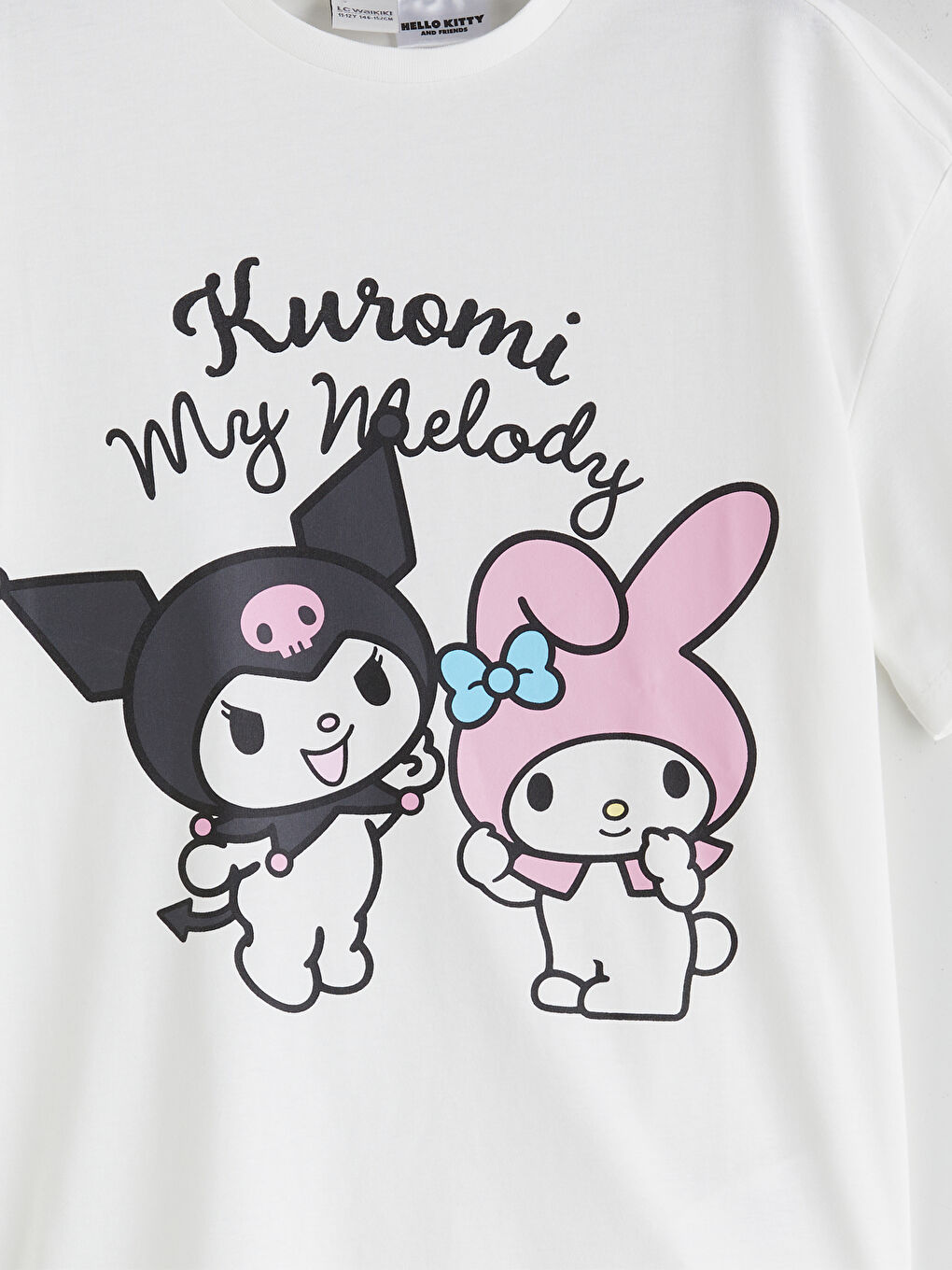تي شيرت للبنات بياقة دائرية وطبعة Kuromi -S5PT05Z4-R9J