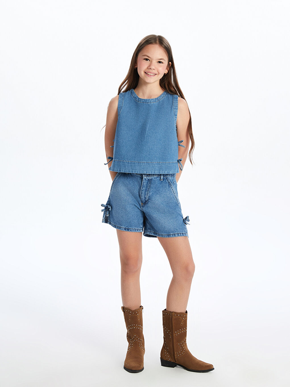 Girl INDIGO Blouse -S5PT14Z4-H45