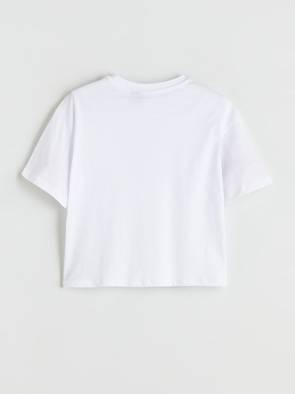 Beyaz Bisiklet Yaka Winnie the Pooh Baskılı Kız Çocuk Tişört-1