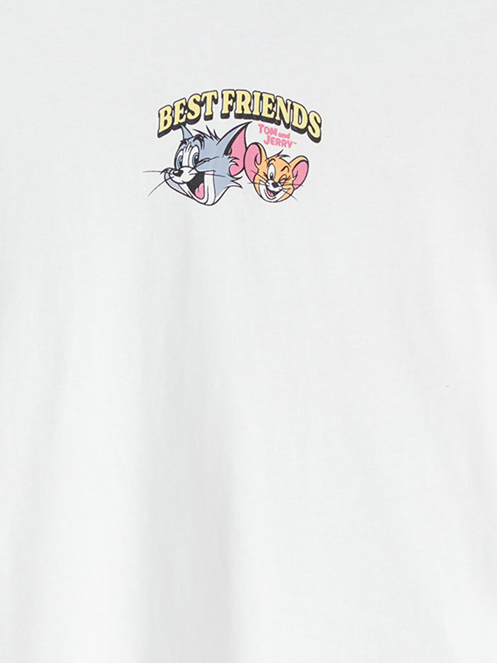 Ekru Tom & Jerry Baskılı Kız Çocuk Tişört-2