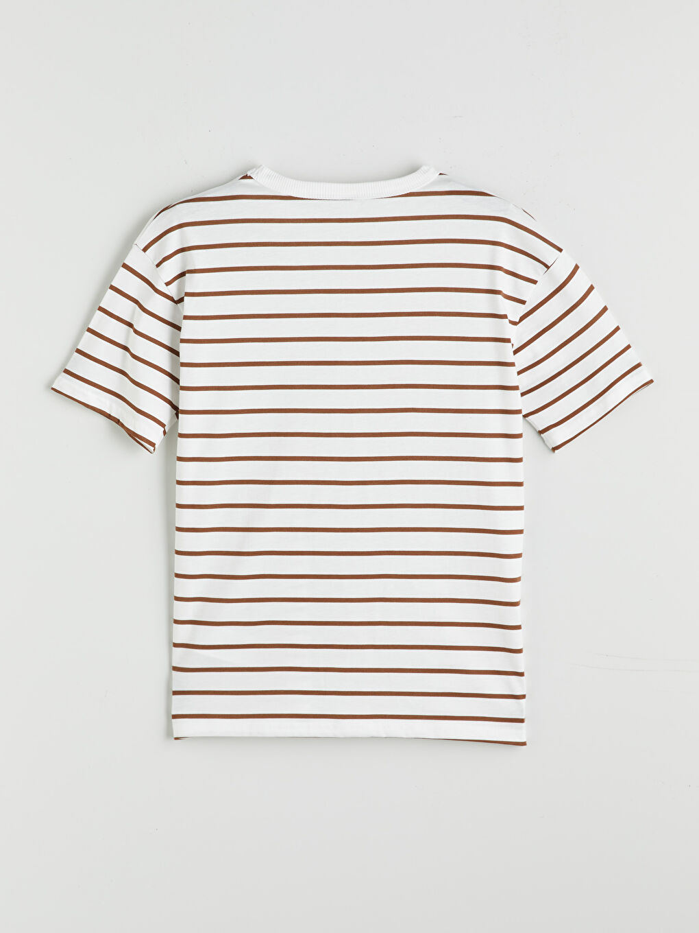 Bej Bisiklet Yaka Çizgili Erkek Çocuk Tişört-1