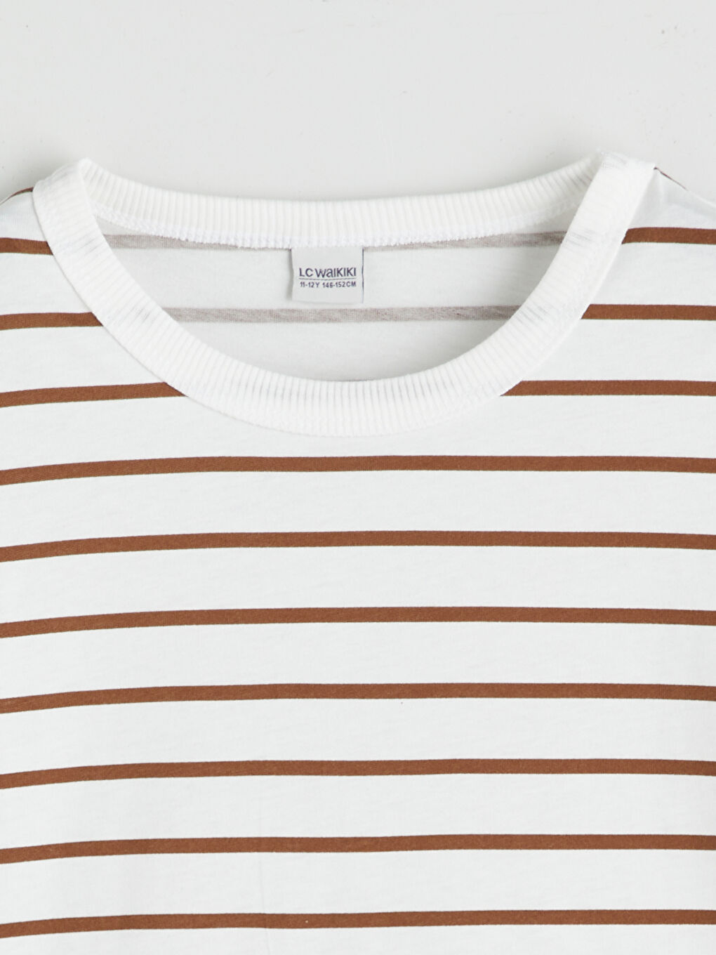 Bej Bisiklet Yaka Çizgili Erkek Çocuk Tişört-2