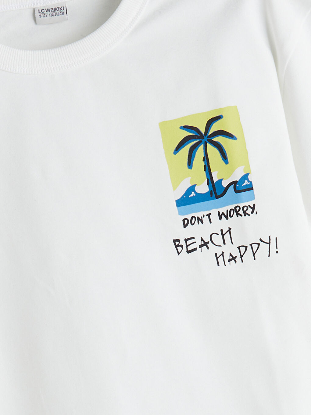 Ekru Bisiklet Yaka Erkek Çocuk Tişört-2