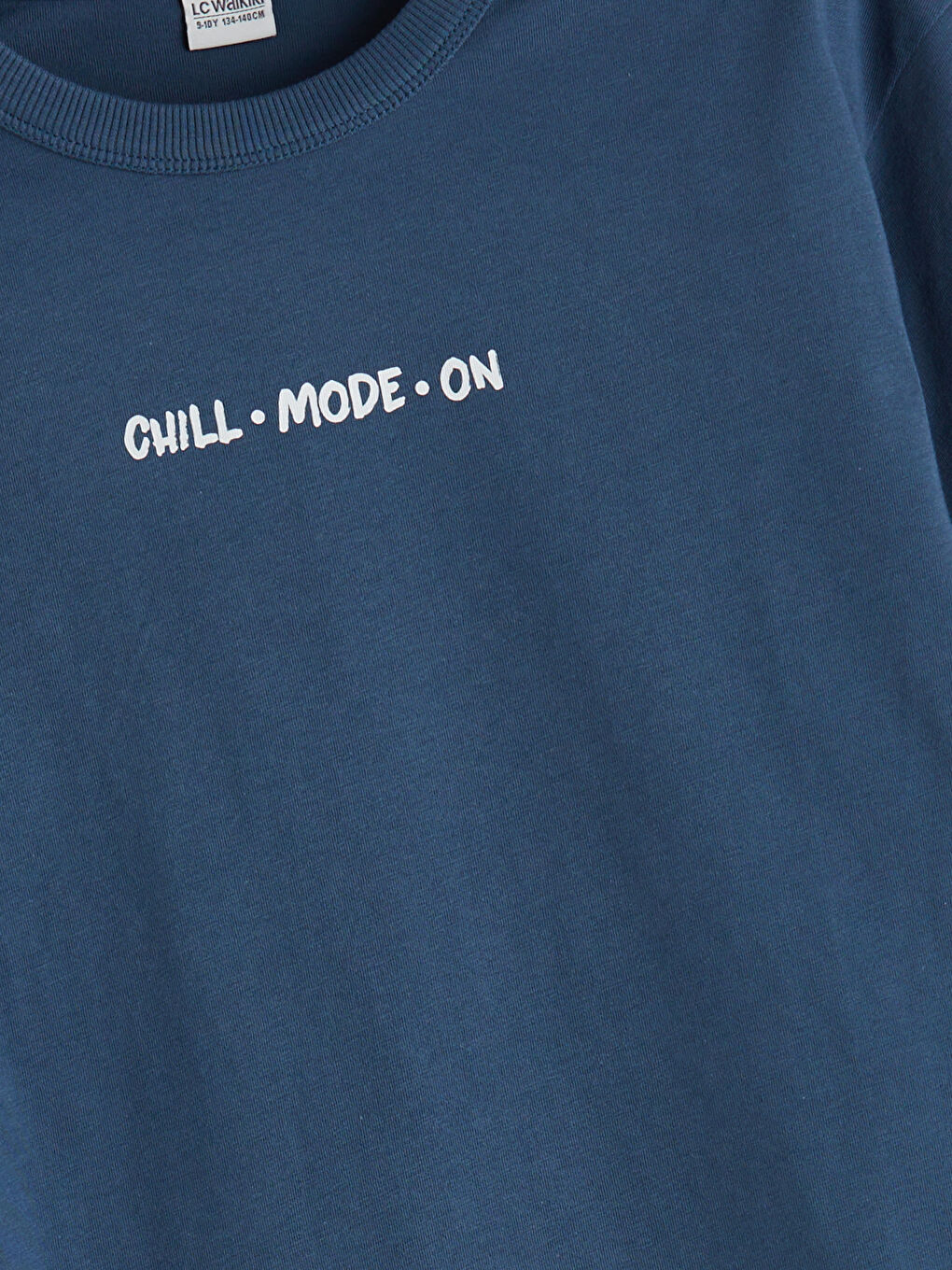 Petrol Bisiklet Yaka Erkek Çocuk Tişört-1