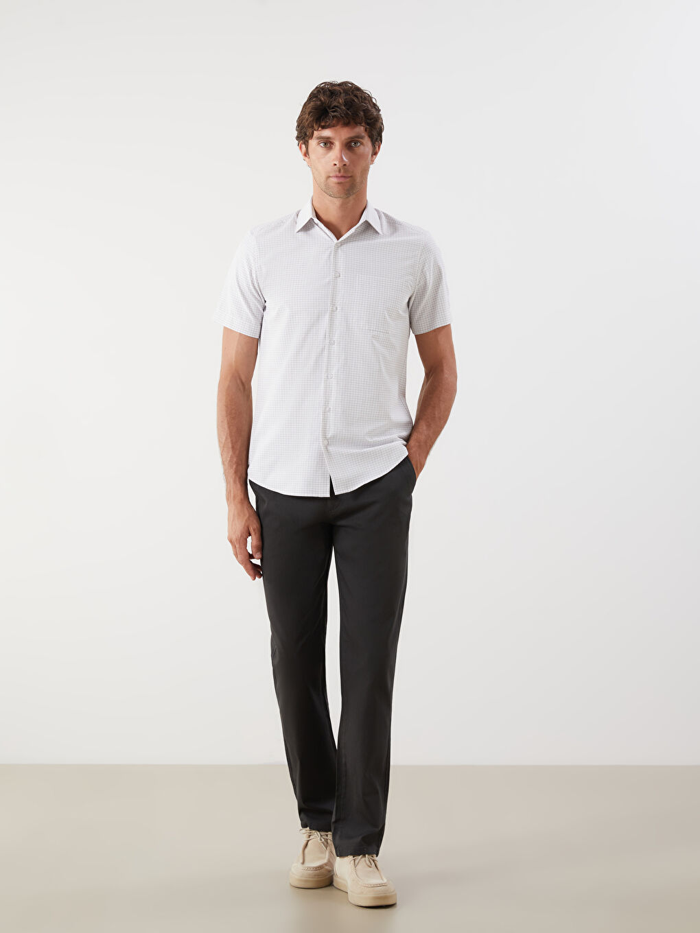 Standard Fit Gabardine Men's Chino Trousers -S5PT82Z8-FCW