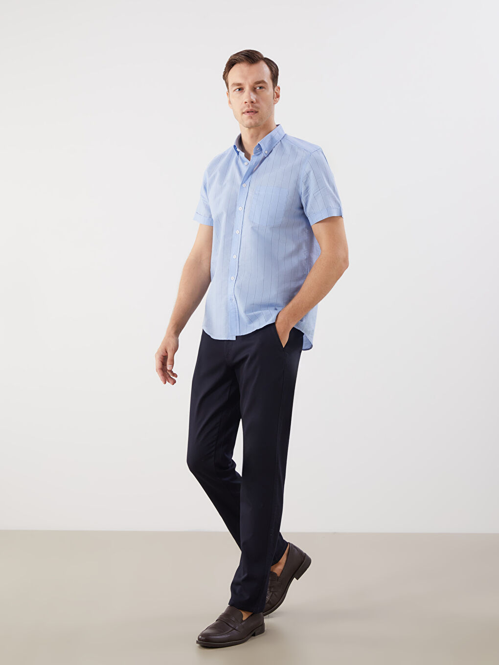 LCWAIKIKI Classic Standard Fit Gabardine Men's Chino Trousers -S5PT82Z8-KN7