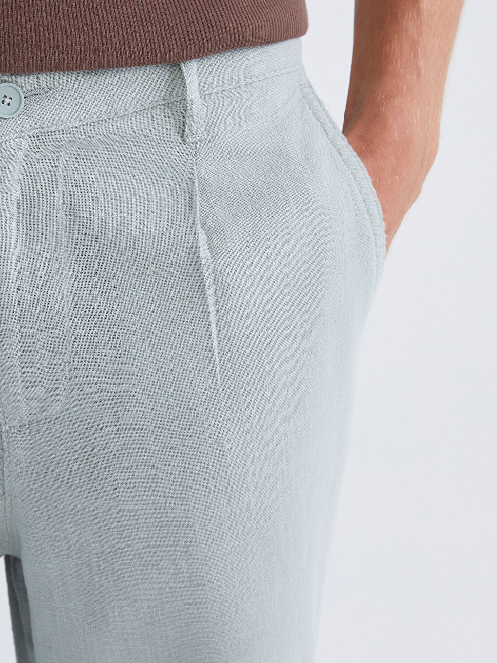 XSIDE Regular Fit Linen-Look Men's Trousers -S5PU09Z8-Z6C