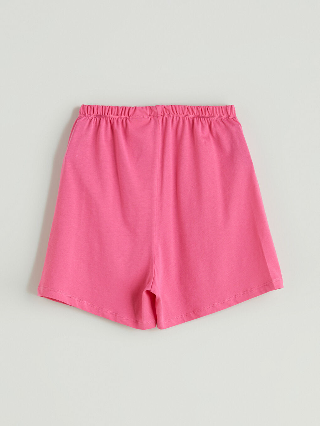 Pembe Beli Lastikli Basic Kız Çocuk Pijama Şort-2