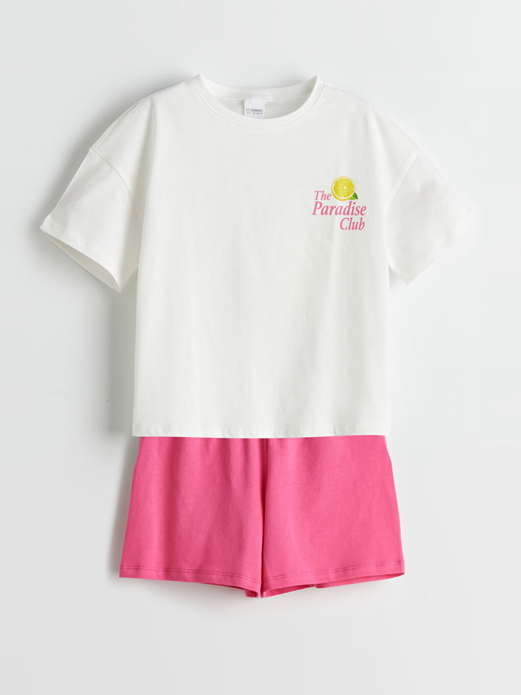 Crew Neck Girl's Shorts Pajama Set -S5PU37Z4-FDU