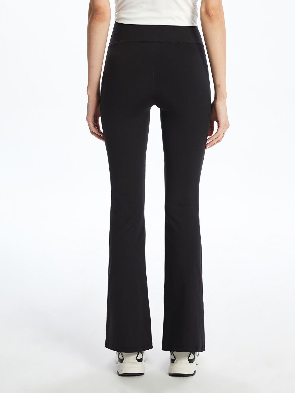 Elasticated Waist Flared Women's Sports Leggings -S5PU41Z8-CVL