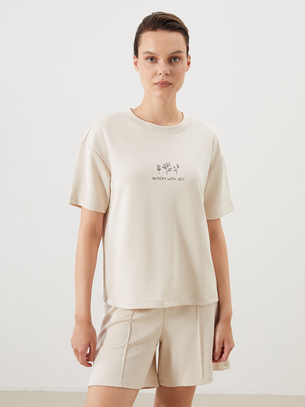 Crew Neck Printed Women's T-Shirt -S5PU45Z8-DEC