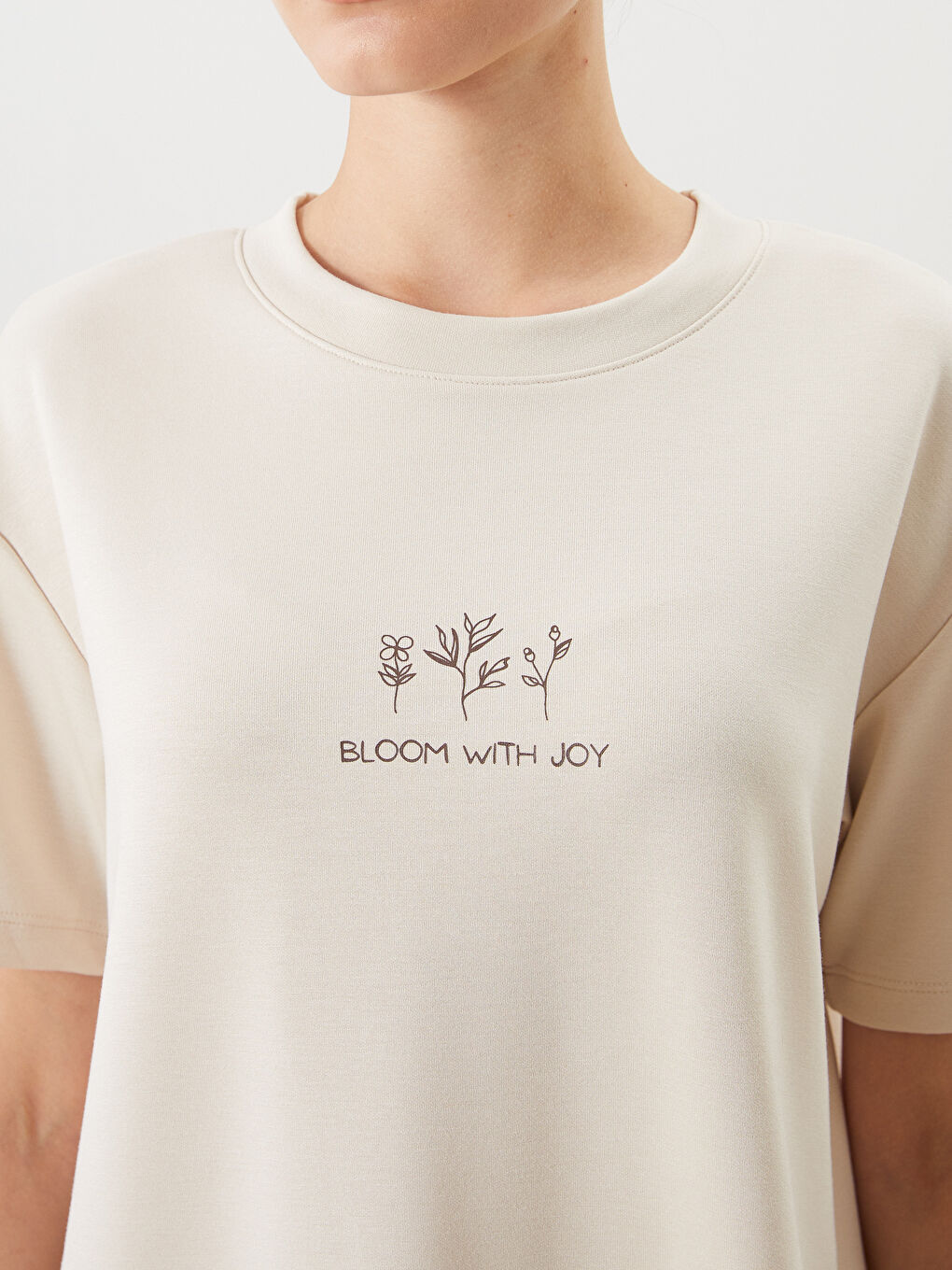 Crew Neck Printed Women's T-Shirt -S5PU45Z8-DEC