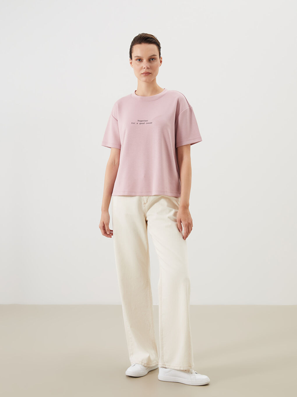 Crew Neck Printed Women's T-Shirt -S5PU46Z8-JH4