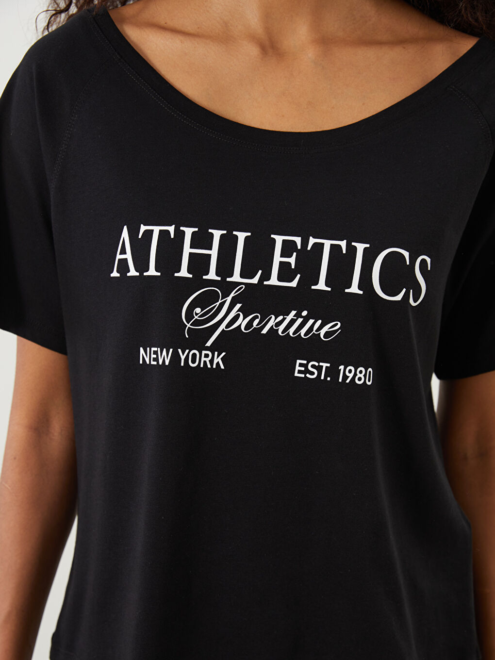 XSIDE ACTIVE Crew Neck Printed Crop Women's Sports T-Shirt -S5PU61Z8-CVL
