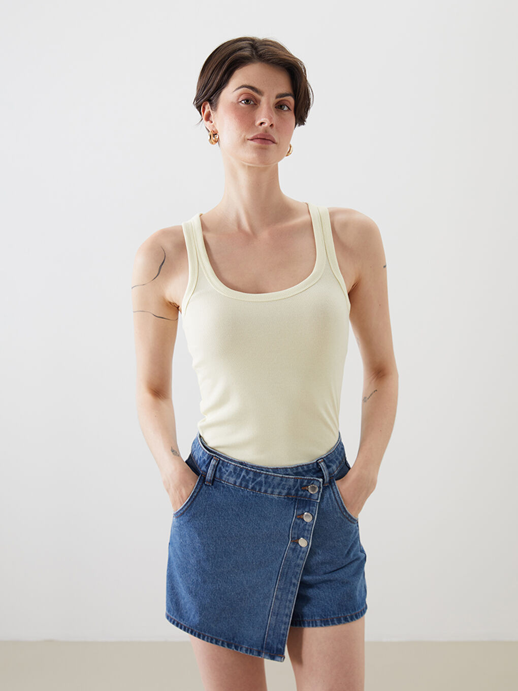 LCW Vision U Neck Women's Tank Top -S5PU79Z8-FDR