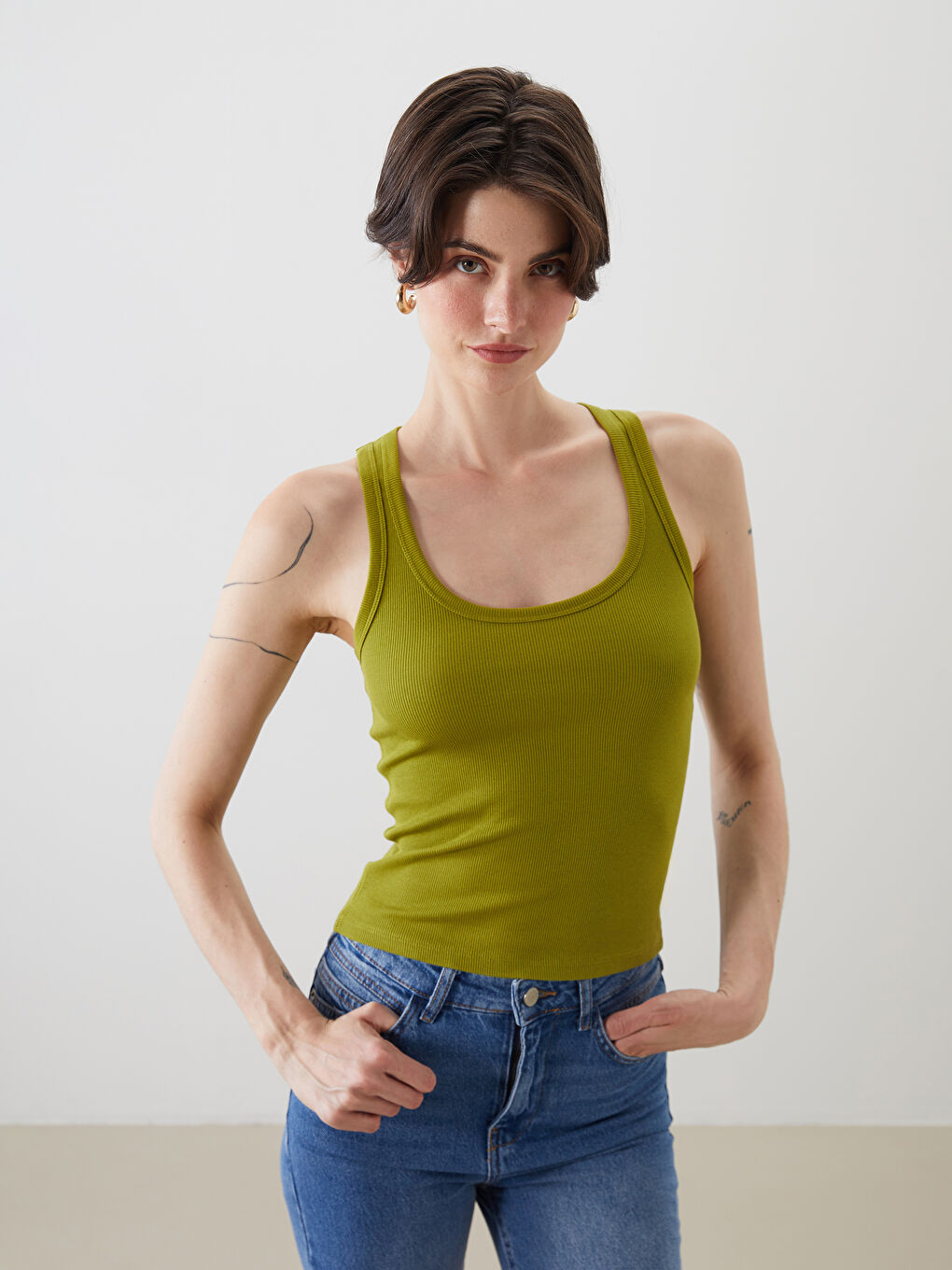 LCW Vision U Neck Women's Tank Top -S5PU79Z8-QZQ