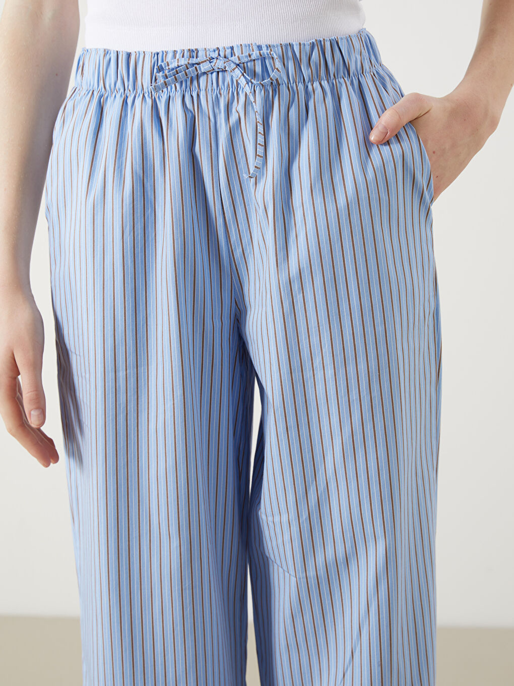 XSIDE Elastic Waist Striped Women's Trousers -S5PU82Z8-LEN