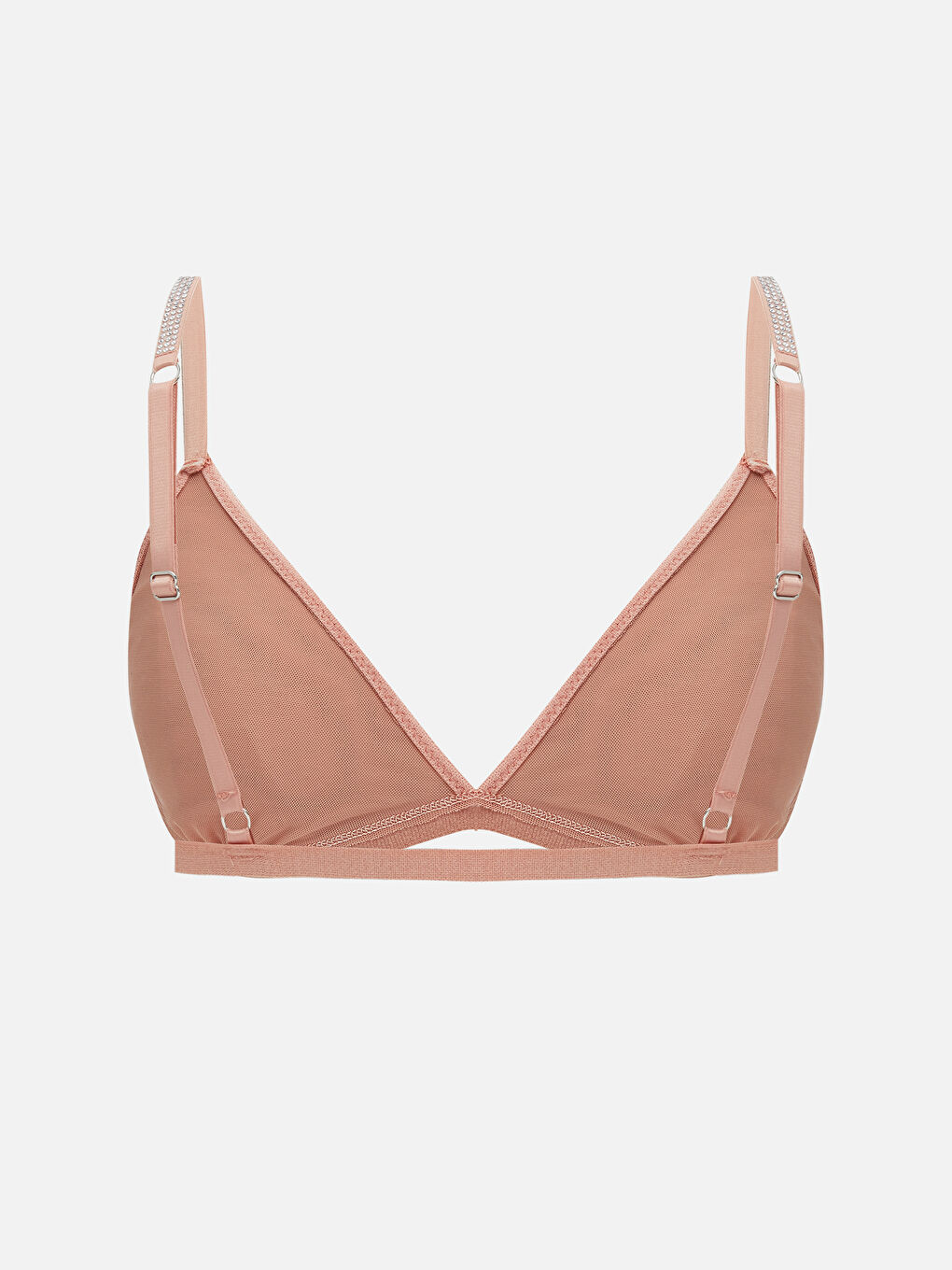 Pembe Balensiz Dolgusuz Parlak Taşlı Fantezi Sütyen-1