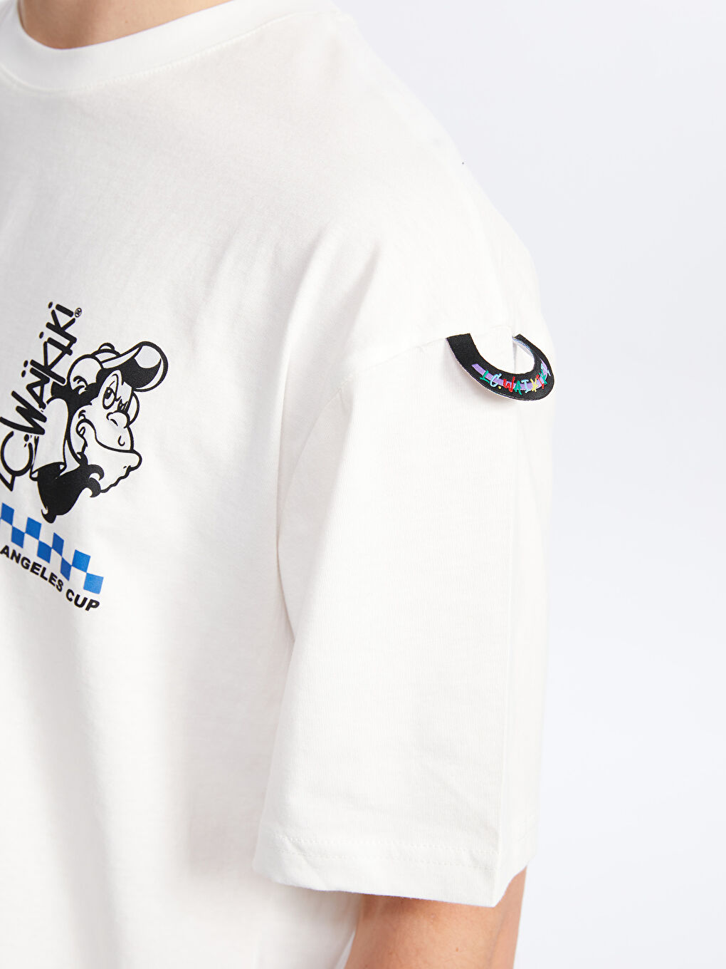 XSIDE Crew Neck Nostalgic Monkey Printed Combed Cotton Men's T-Shirt -S5PU89Z8-R9J