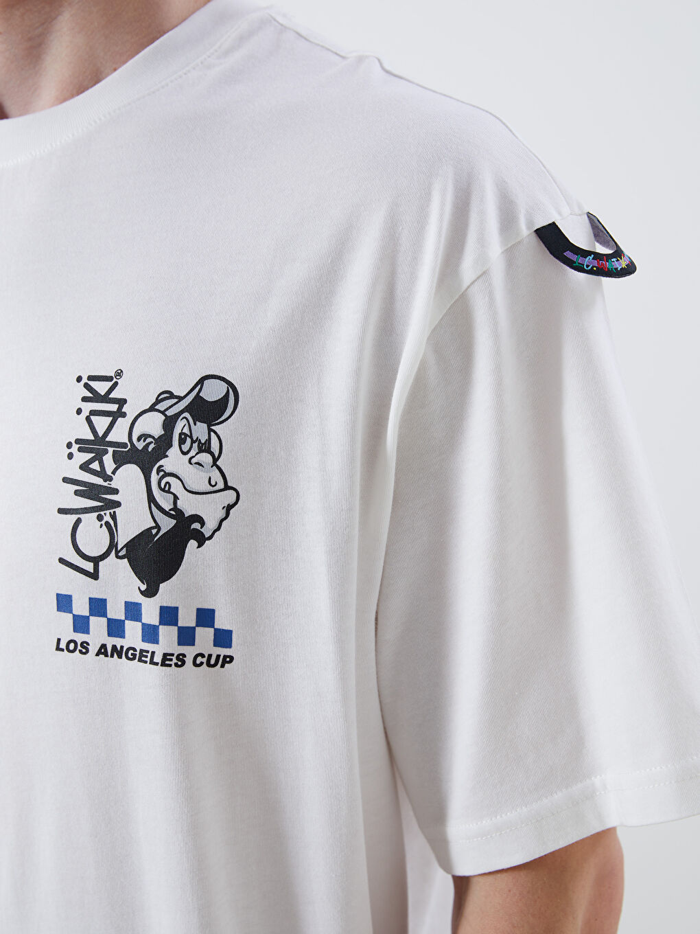 XSIDE Crew Neck Nostalgic Monkey Printed Combed Cotton Men's T-Shirt -S5PU89Z8-R9J