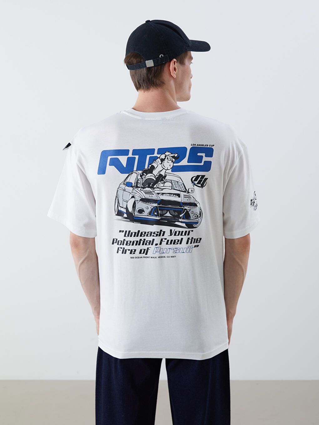 XSIDE Crew Neck Nostalgic Monkey Printed Combed Cotton Men's T-Shirt -S5PU89Z8-R9J
