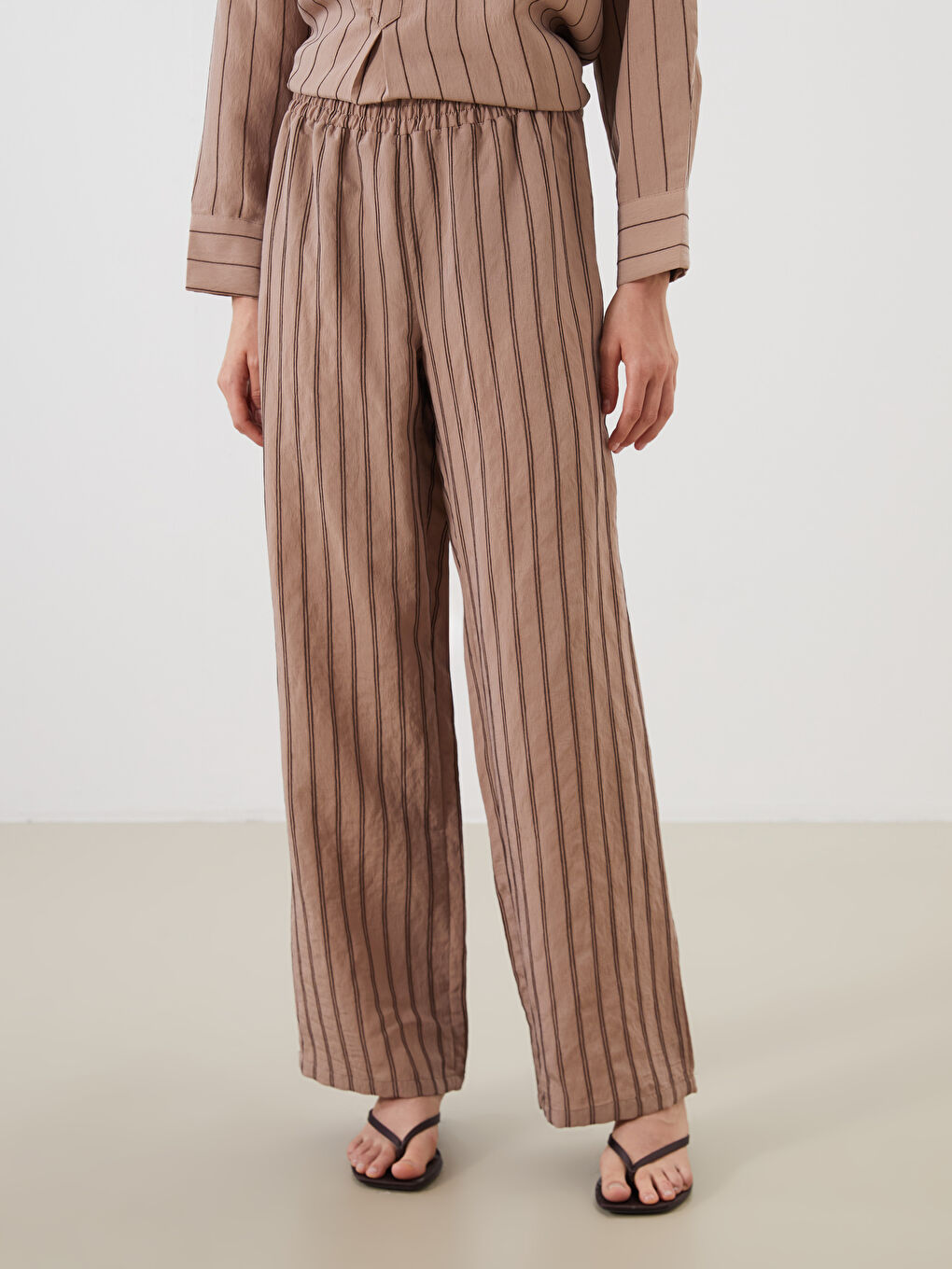 Elasticated Waist Modal Blend Women's Trousers -S5PV11Z8-LEV