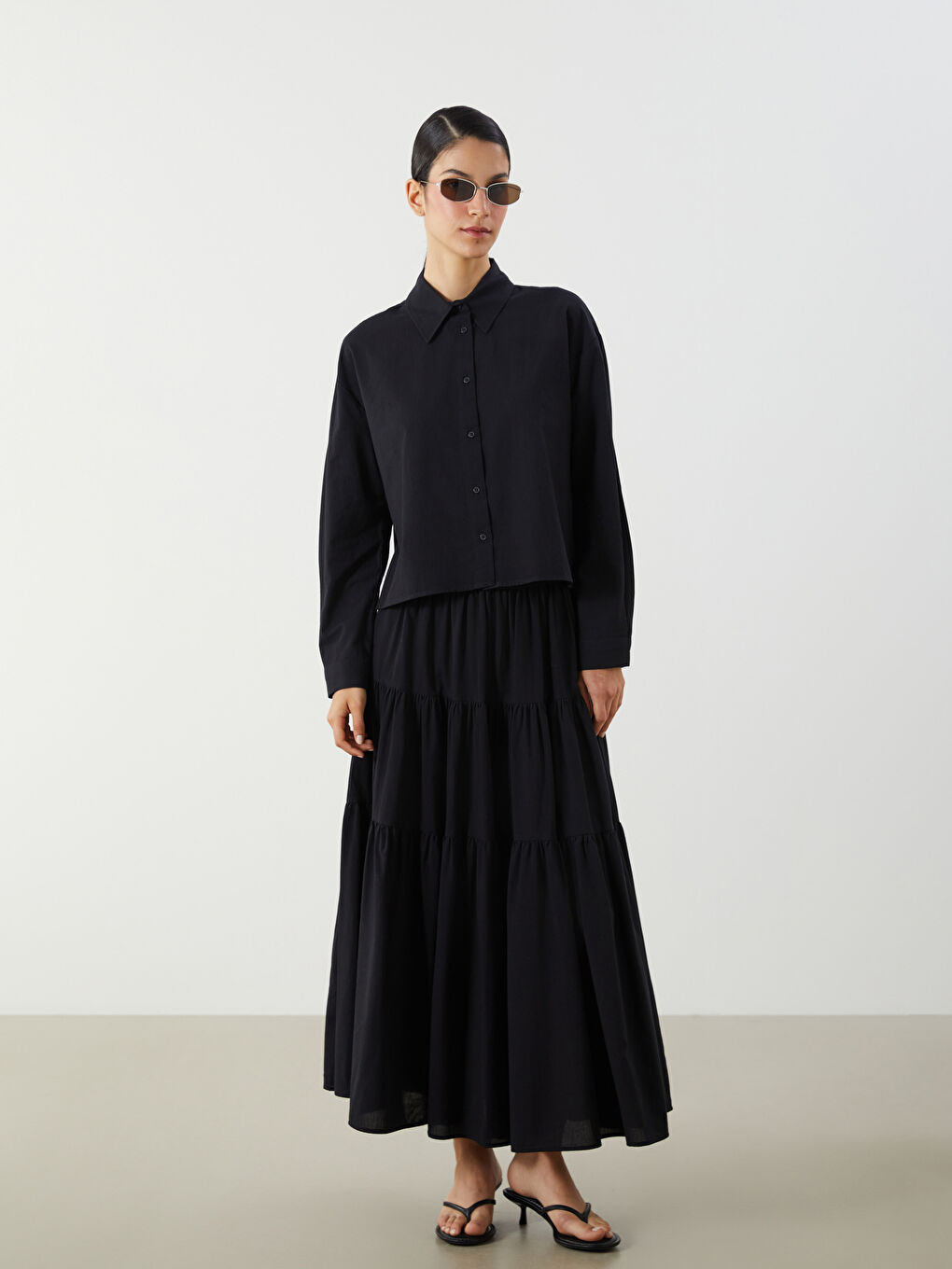 Elasticated Waist Layered Skirt -S5PV14Z8-CVL