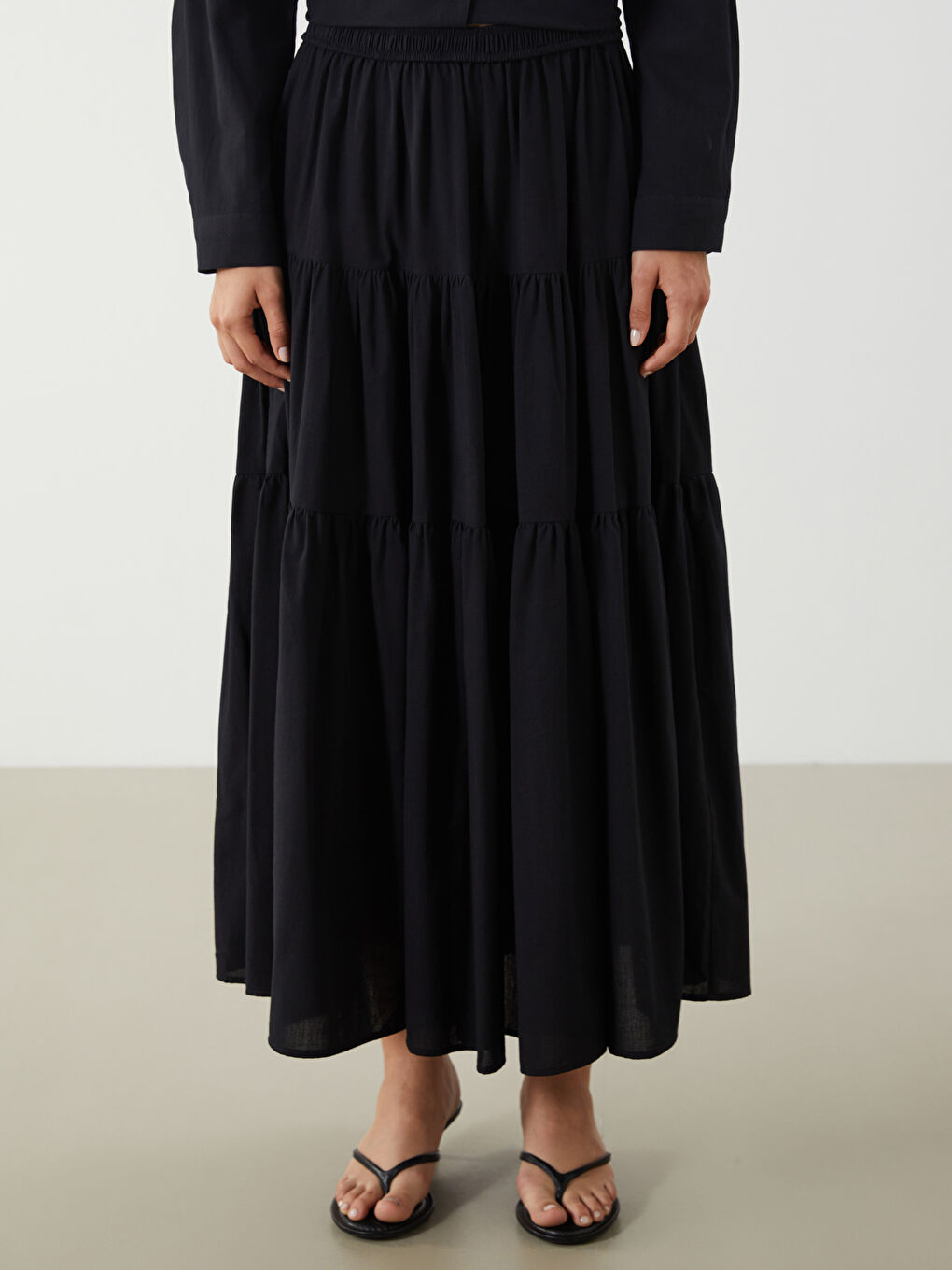 Elasticated Waist Layered Skirt -S5PV14Z8-CVL