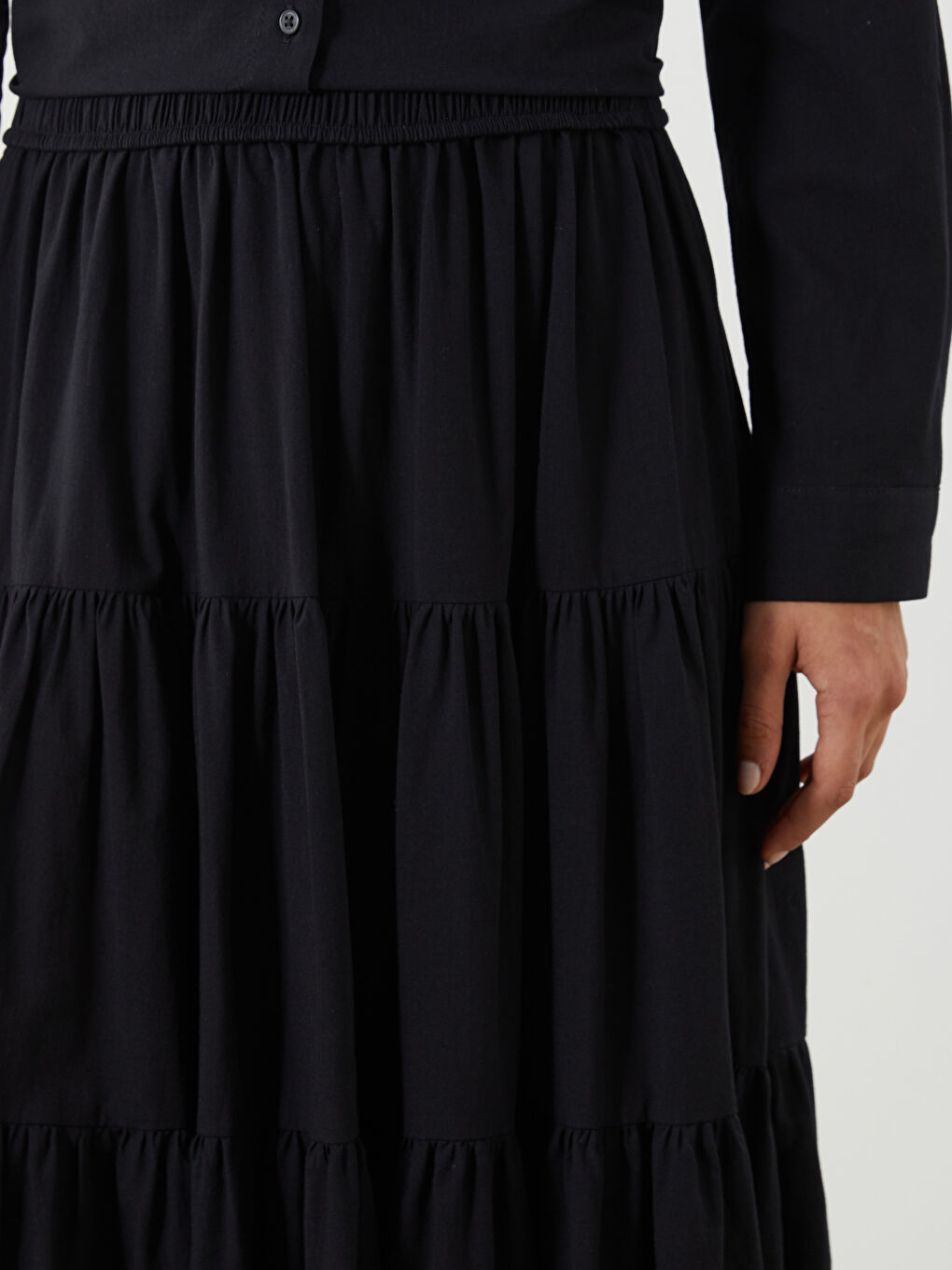 Elasticated Waist Layered Skirt -S5PV14Z8-CVL