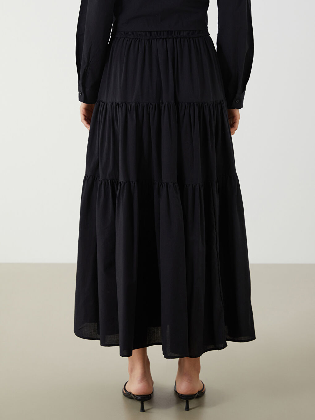 Elasticated Waist Layered Skirt -S5PV14Z8-CVL