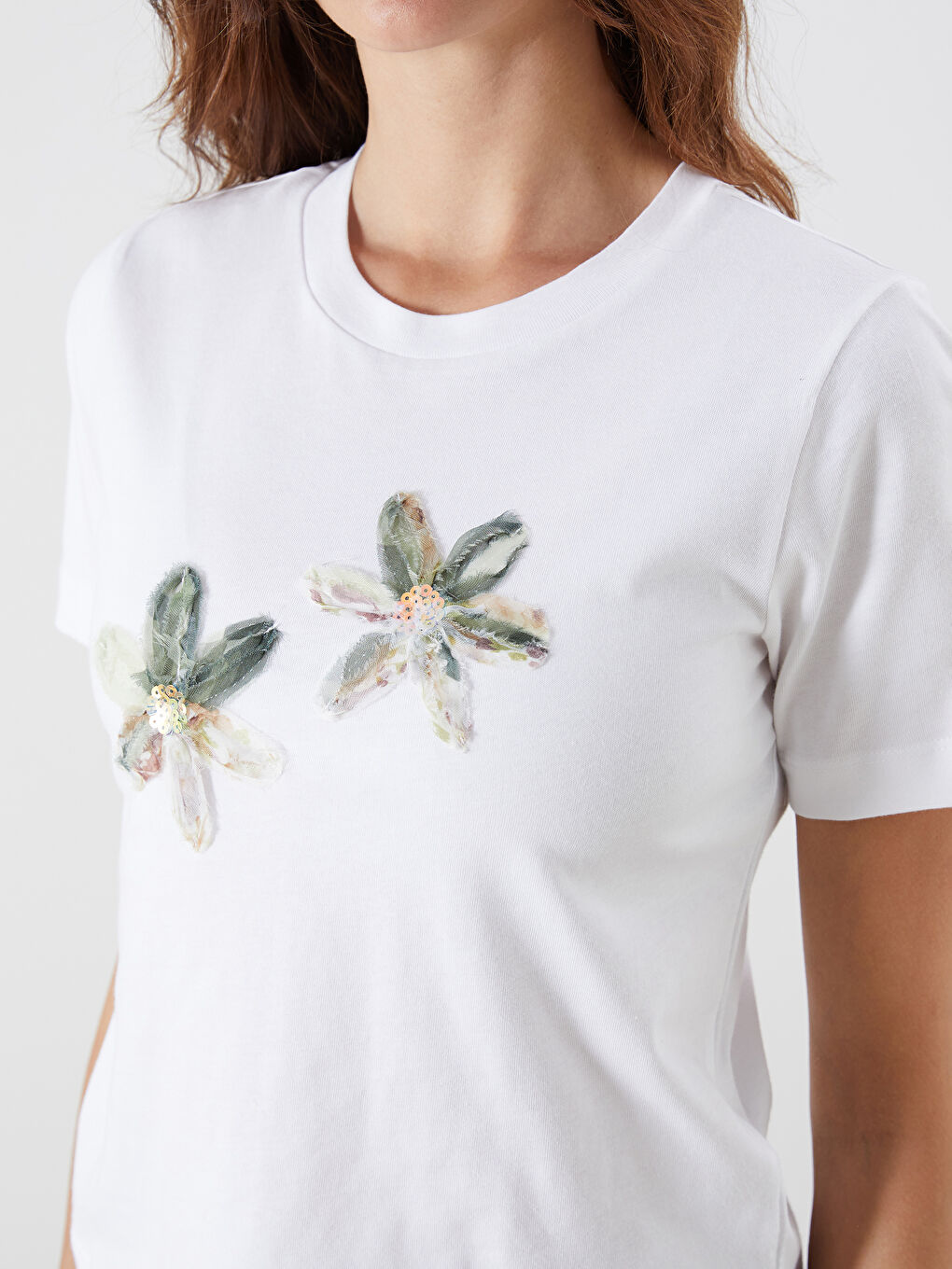 LCW Vision Crew Neck Embellished Women's T-Shirt -S5PV21Z8-R9J
