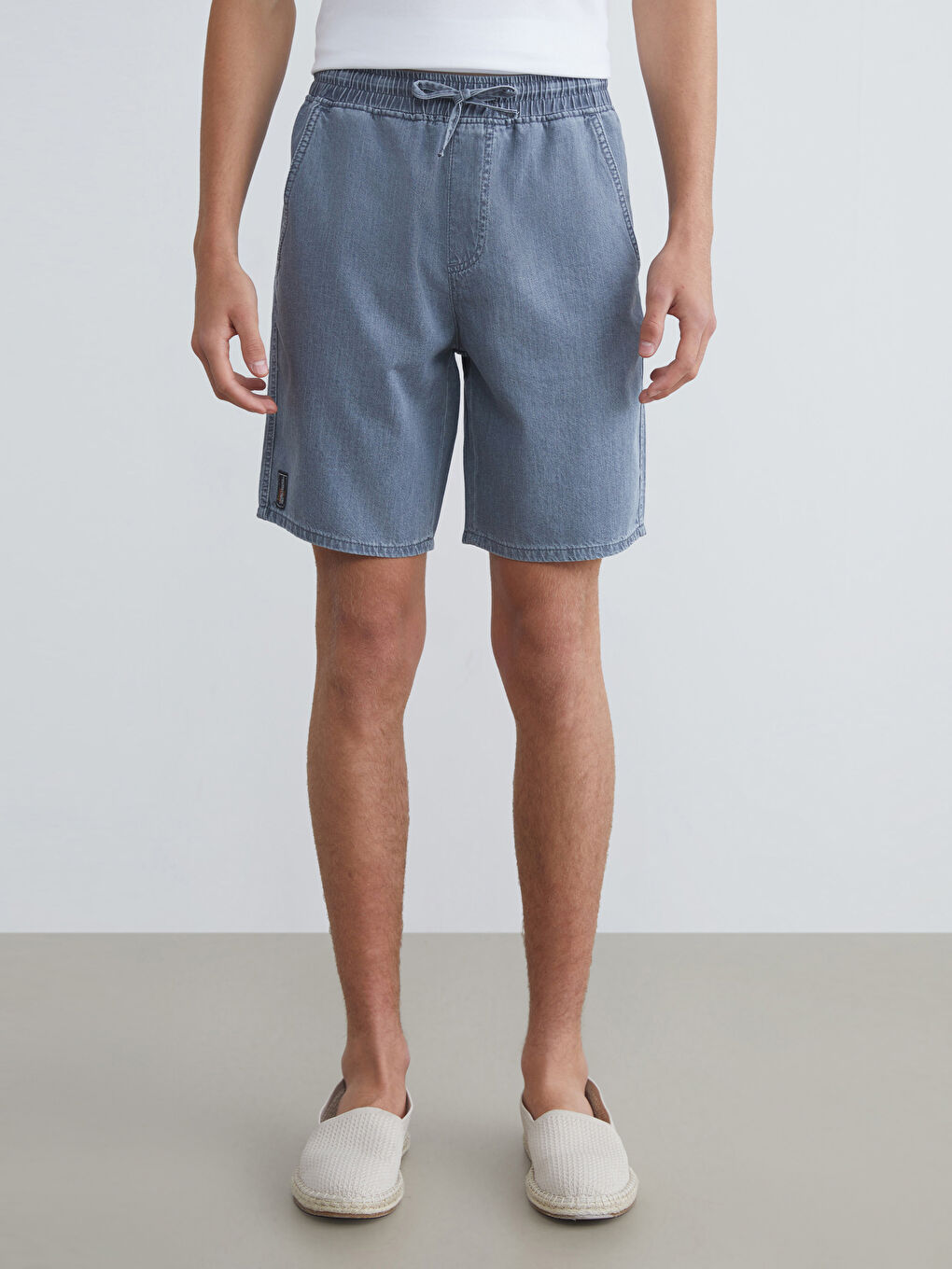 Short en Jean Coupe Décontractée pour Hommes-1