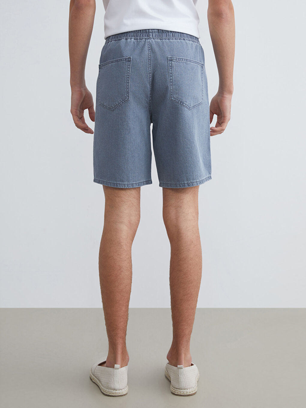 Short en Jean Coupe Décontractée pour Hommes-3