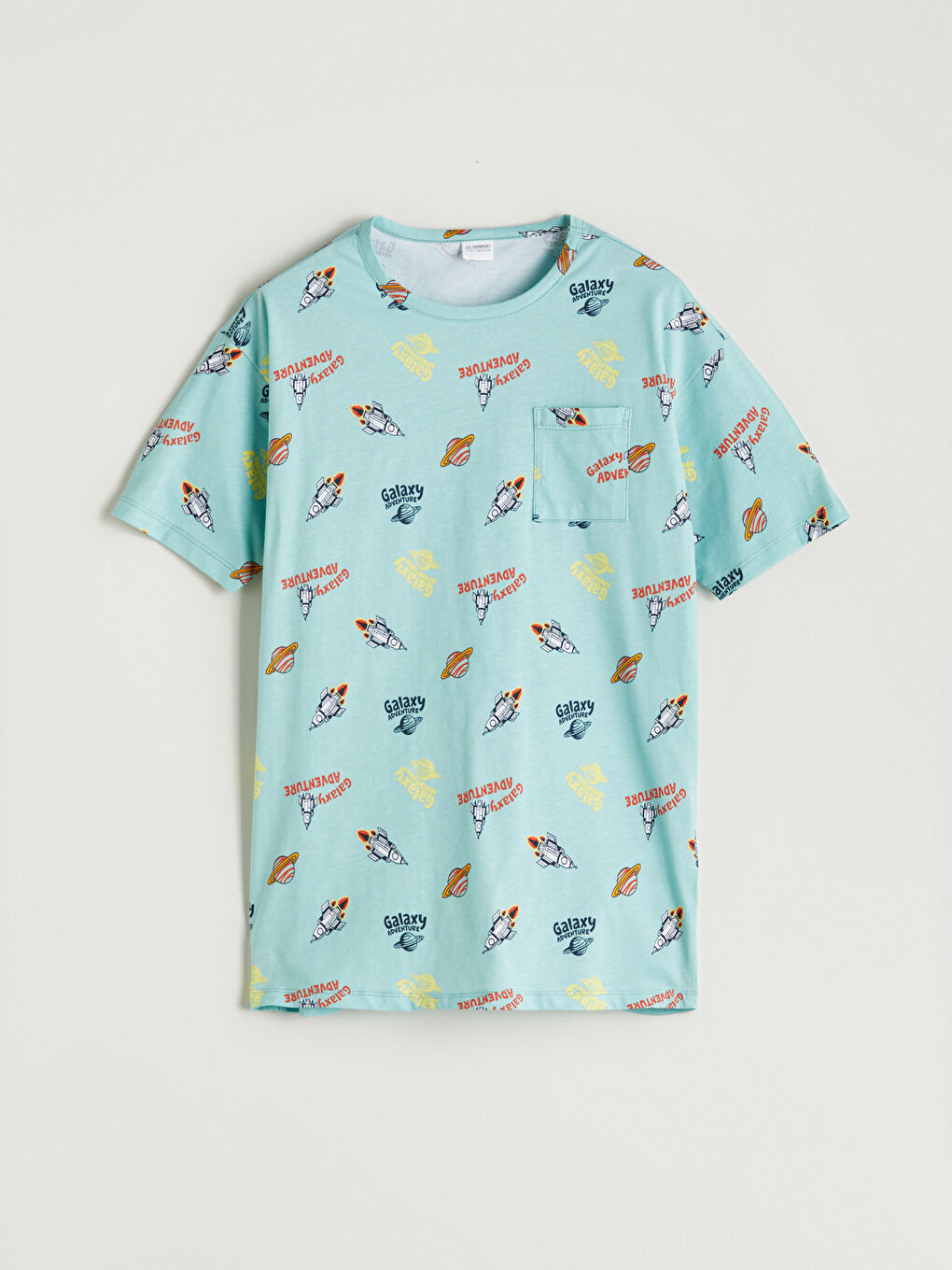 Yeşil Bisiklet Yaka Erkek Çocuk Pijama Üst