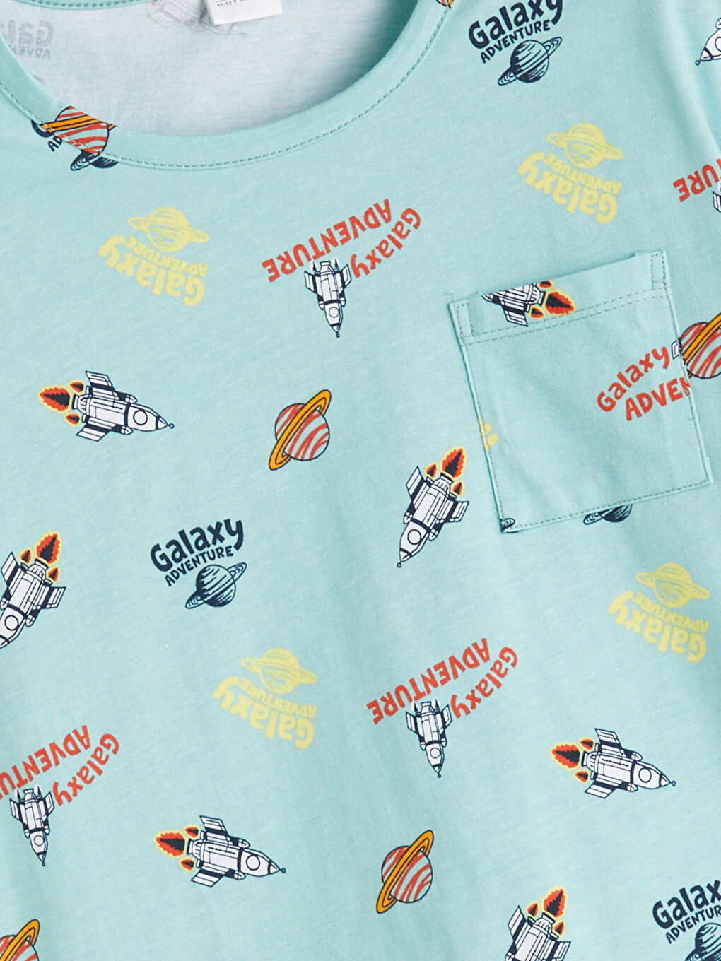 Yeşil Bisiklet Yaka Erkek Çocuk Pijama Üst-1