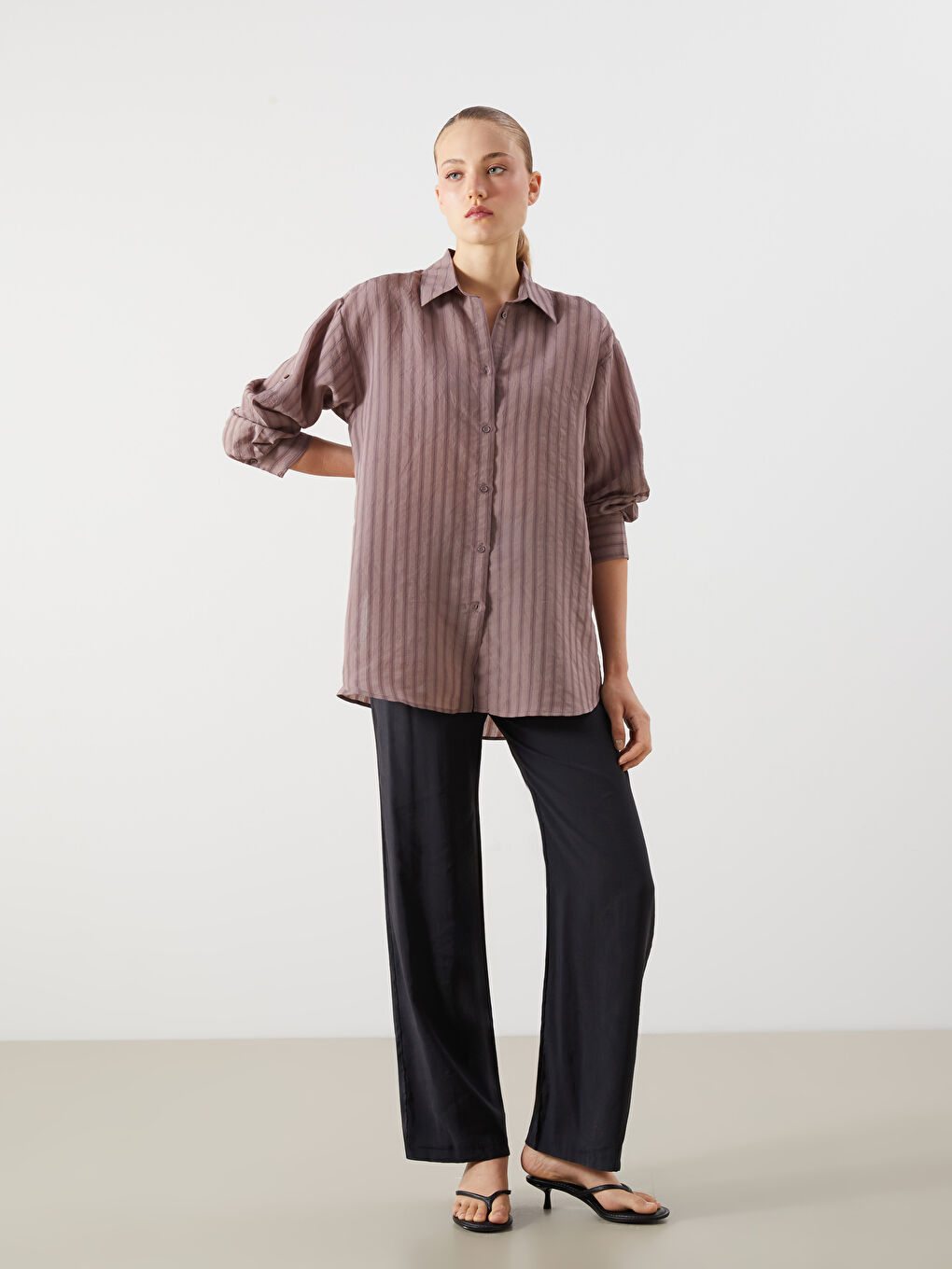 LCW Vision Striped Women's Shirt -S5PV71Z8-LEW