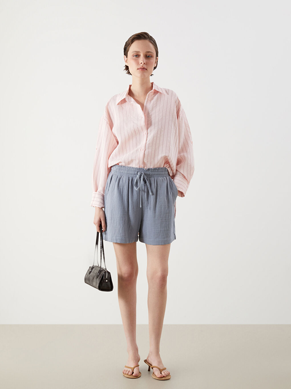LCW Vision Striped Women's Shirt -S5PV71Z8-LHK